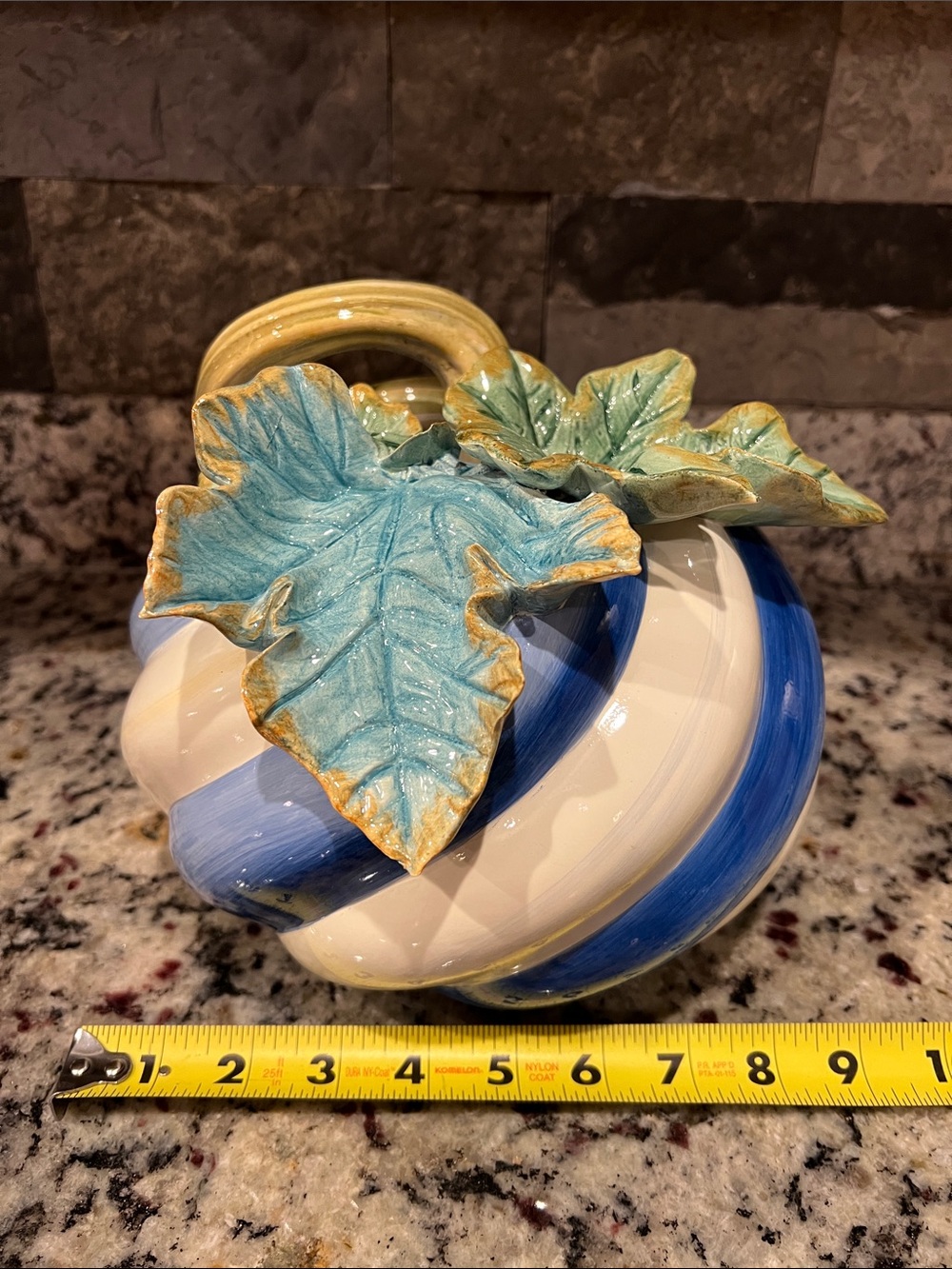 MACKENZIE-CHILDS Royal Swirl Twisted-Stem Pumpkin. New in Box. - Picture 11 of 12